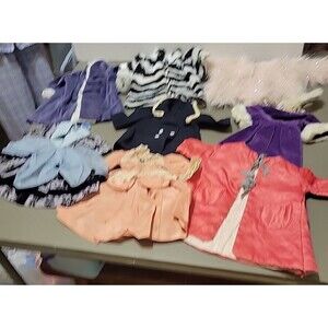 VTG Doll Baby Clothes Lot Dresses Jackets some need repair